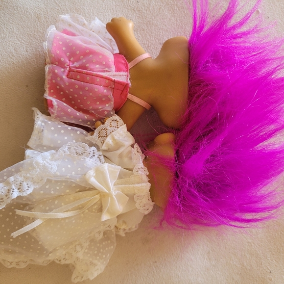 VINTAGE RUSS Neon Pink & Bride Troll Doll 1990’s Great Condition - Picture 7 of 7
